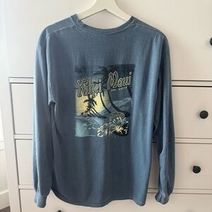 Blue Kihei Maui The Cove Hawaii Long Sleeve Shirt Size Medium